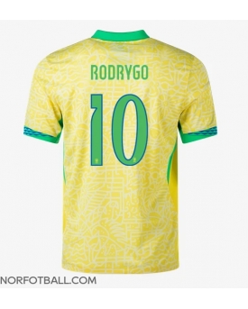 Billige Fotballdrakt Brasil Rodrygo Goes #10 Replika Hjemmedrakt Copa America 2024 Kortermet